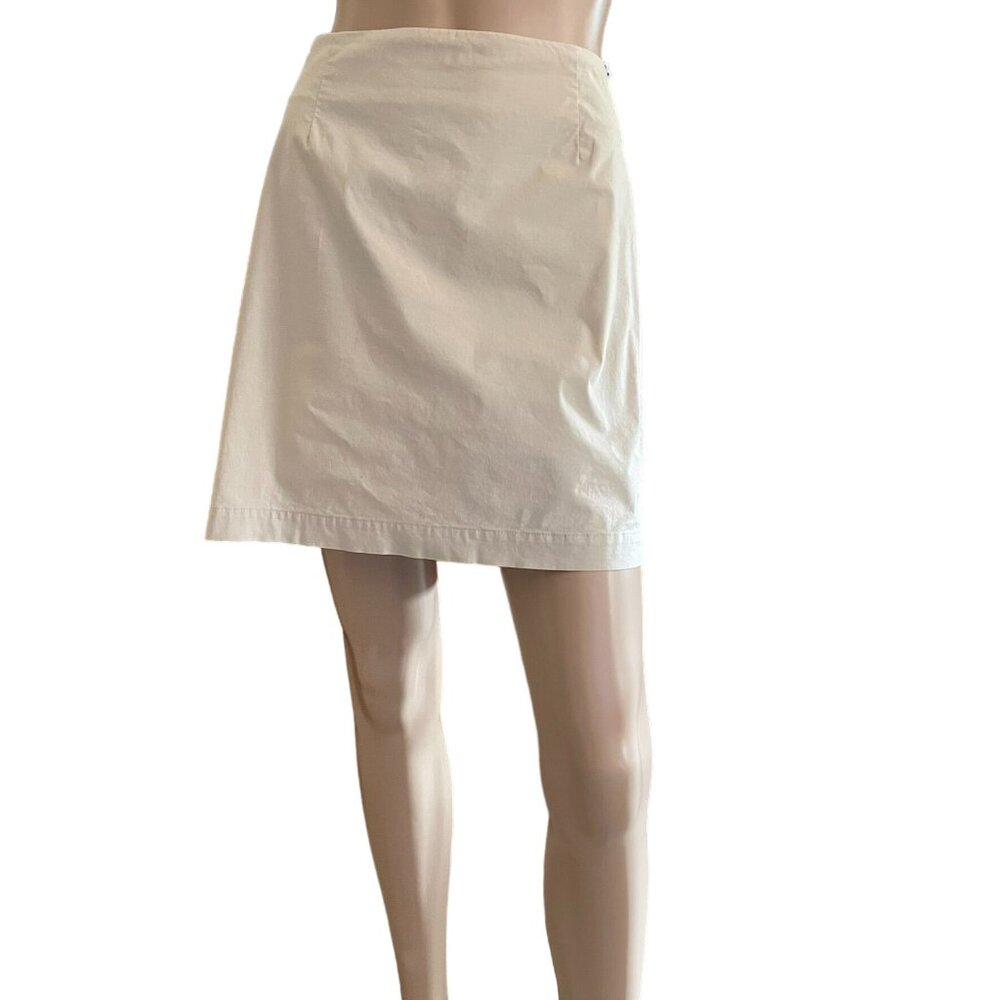 Gap Light Beige Stretch Cotton Mini Skirt Womens Sz 10 Versatile Neutral Color